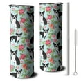 thumbnail image 1 of 20oz Boston Terriers and Flowers Skinny Tumblers Stainless Steel Tumbler with Lid and Straw,Vacuum Insulated Double Wall Travel Tumbler Cups with Cleaning Brush for Coffee,Tea, 1 of 6