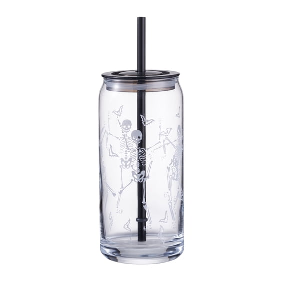 20oz Can Shaped Glass Tumbler Cup With Straw, Clear Iced Coffee Drinking Glass Cup, Reusable Beverage Glass for Juice Soda Water, Home Kitchen Party Daily Use