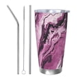 thumbnail image 1 of 20oz Car Cup Three-Piece Set Of Single Silver Edge No Smell Easy To Carry Heat Preservation For Daily Car Sports Travel Darkmagenta Marble_1, 1 of 8