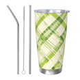 thumbnail image 1 of 20oz Car Cup Three-Piece Set Of Single Silver Edge No Smell Easy To Carry Heat Preservation For Daily Car Sports Travel Lime Houndstooth Hand-Drawn Sketch_4, 1 of 8