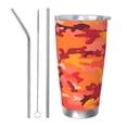 thumbnail image 1 of 20oz Car Cup Three-Piece Set Of Single Silver Edge No Smell Easy To Carry Heat Preservation For Daily Car Sports Travel Vector Camouflage Pattern Orange Red_1, 1 of 8