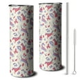 thumbnail image 1 of 20oz Cartoon Unicorn Butterfly Flower Pattern Skinny Tumblers Stainless Steel Tumbler with Lid and Straw,Vacuum Insulated Double Wall Travel Tumbler Cups with Cleaning Brush for Coffee,Tea, 1 of 6