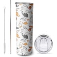 thumbnail image 1 of 20oz Cat Tumblers Double Wall Cat Travel Mug Tumbler with Lid and Straw stainless steel Cute Cartoon Cat Vacuum Insulated Tumblers Cups Mugs Cute Cat Cups Birthday Gifts for Women/girls/Cat lovers, 1 of 6