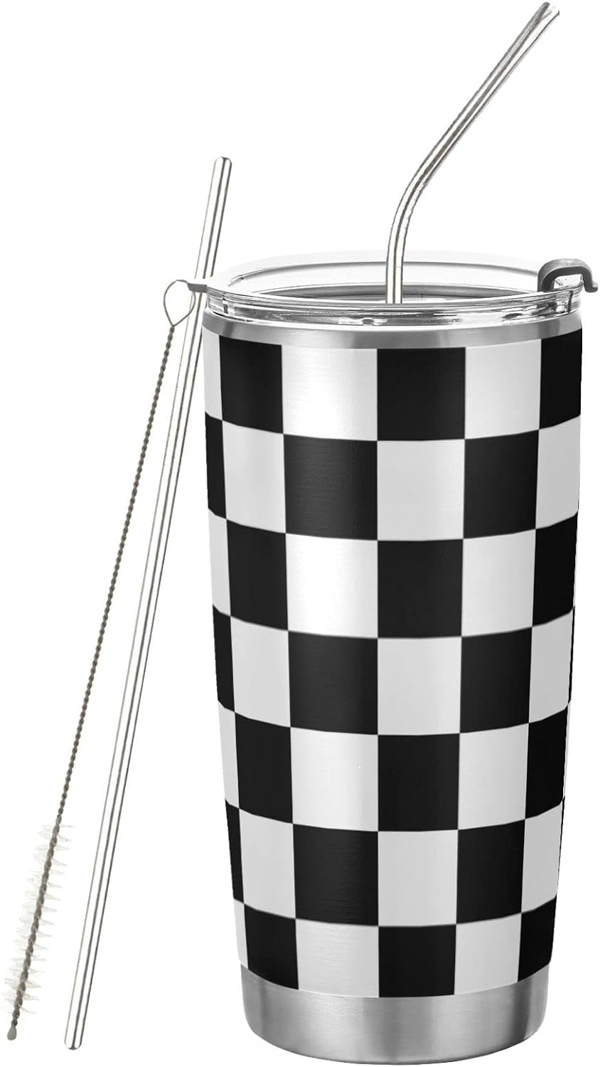 Drag Racing Tumbler – 20oz Insulated Stainless Steel Cup With Lid, Car Guy Gift For Coffee & Cold Drinks