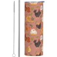 thumbnail image 1 of 20oz Chicken Tumbler with Lid and Straw Breeds of Chicken Skinny Stainless Steel Tumblers Rooster Hen Animal Insulated Coffee Travel Mug Cups Water Bottle Gift for Women Chicken Lovers, 1 of 6