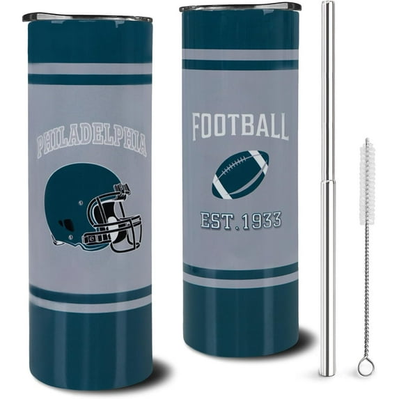 20oz City Classcial Stainless Steel Tumbler Travel Mug for Men Women Sports Tumbler Keeps Drinks Cold & Hot Gift for Football Fans