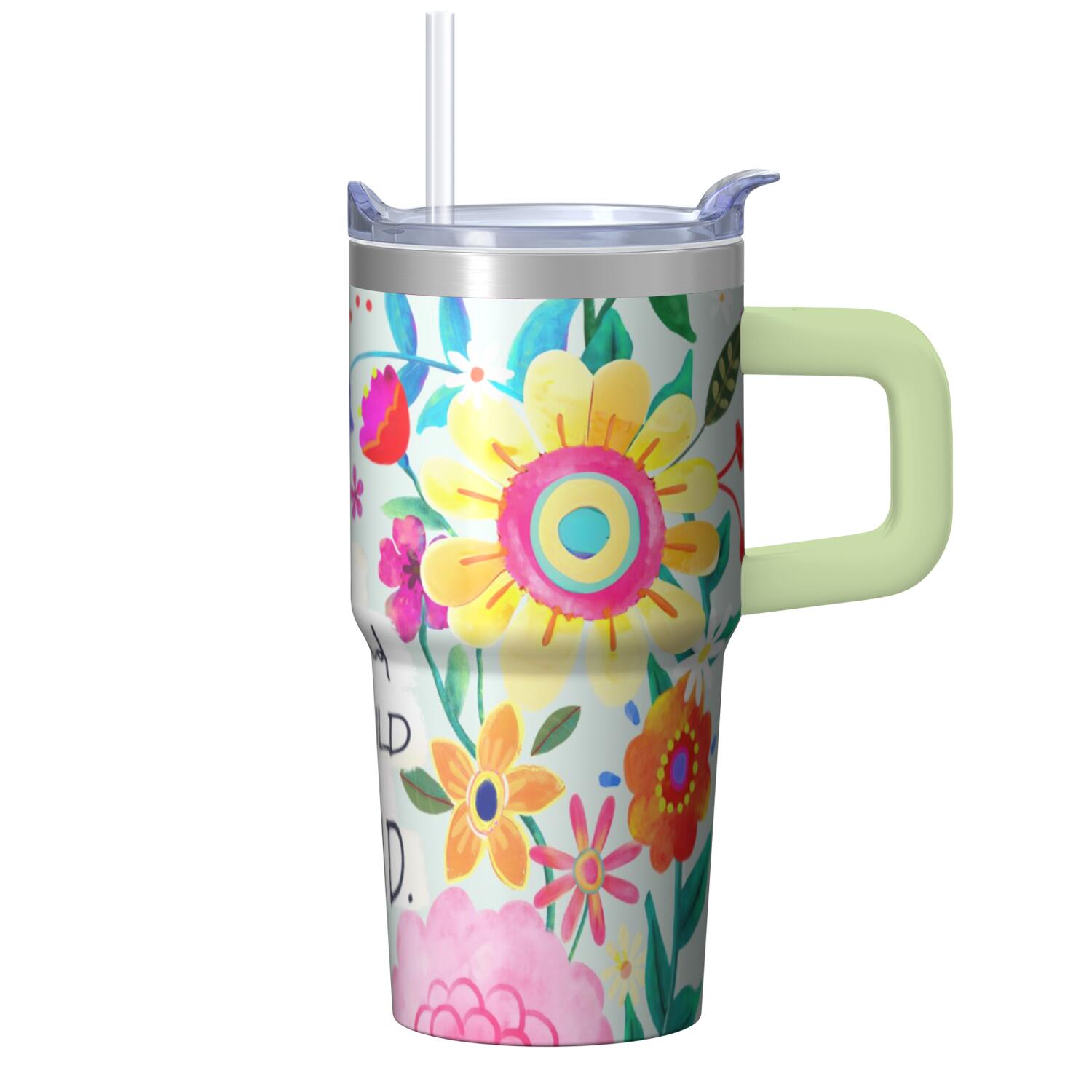 20oz Coffee Mug with Lid & Straw - Stainless Steel Double Wall Vacuum ...