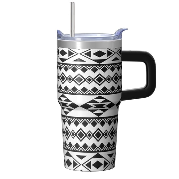 20oz Coffee Travel Mug with Lid and Straw, Bohemian Stainless Steel ...