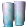 thumbnail image 1 of 20oz Coffee Travel Tumbler, Vacuum Insulated Stainless Steel Car Cup with Lid and Telescopic Straw, 360° Full Wrap Printed, Fluid Smoke Aurora Art Style, 1 of 6
