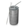 thumbnail image 1 of 20oz Coffee Tumblers Black and White Small Checkered Pattern Stainless Steel Vacuum Insulated Travel Tumbler Coffee Cups Mug with Lid and Straw with Cleaning Brush for Cold & Hot Drinks, 1 of 5