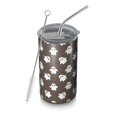 thumbnail image 1 of 20oz Coffee Tumblers Brown Halloween Ghost Pattern Stainless Steel Vacuum Insulated Travel Tumbler Coffee Cups Mug with Lid and Straw with Cleaning Brush for Cold & Hot Drinks, 1 of 5