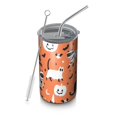 thumbnail image 1 of 20oz Coffee Tumblers Halloween Cats with Pumpkin and Bat Motifs Stainless Steel Vacuum Insulated Travel Tumbler Coffee Cups Mug with Lid and Straw with Cleaning Brush for Cold & Hot Drinks, 1 of 5