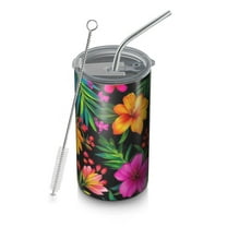20oz Coffee Tumblers Pioneer Flower Stainless Steel Vacuum Insulated Travel Tumbler Coffee Cups Mug with Lid and Straw with Cleaning Brush for Cold & Hot Drinks