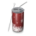 thumbnail image 1 of 20oz Coffee Tumblers Red Christmas Snowflake Pattern Stainless Steel Vacuum Insulated Travel Tumbler Coffee Cups Mug with Lid and Straw with Cleaning Brush for Cold & Hot Drinks, 1 of 5