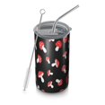 thumbnail image 1 of 20oz Coffee Tumblers Red Mushroom Polka Dot Black Pattern Stainless Steel Vacuum Insulated Travel Tumbler Coffee Cups Mug with Lid and Straw with Cleaning Brush for Cold & Hot Drinks, 1 of 5