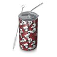 thumbnail image 1 of 20oz Coffee Tumblers Red Skull Rose Pattern Stainless Steel Vacuum Insulated Travel Tumbler Coffee Cups Mug with Lid and Straw with Cleaning Brush for Cold & Hot Drinks, 1 of 5