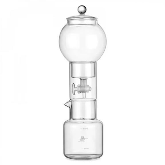 20oz Cold Brew Coffee Drip Pot Set Hand-Drip Iced Coffee Brewing Kit Glass Cold Drip Pot with Graduations Coffee Extractor Clear