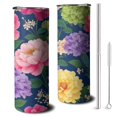 thumbnail image 1 of 20oz Colorful Floral Pattern Skinny Tumblers Stainless Steel Tumbler with Lid and Straw,Vacuum Insulated Double Wall Travel Tumbler Cups with Cleaning Brush for Coffee,Tea, 1 of 6