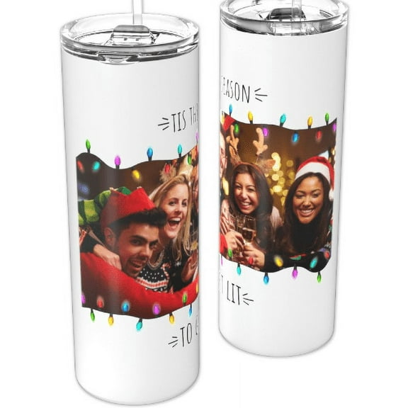 20oz Customizable Photo Tumbler with Straw