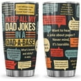 thumbnail image 1 of 20oz Dad Tumbler With Lid Fathers Day Gift For Dad I Keep All My Dad Jokes In A Dad-a-base - Dad Joke Birthday Gifts for Dad From Daughter Son Fathers Day Gift From Wife For Husband Funny Coffee Mug, 1 of 6
