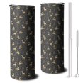 thumbnail image 1 of 20oz Dark Christmas Golden Reindeer Pattern Skinny Tumblers Stainless Steel Tumbler with Lid and Straw,Vacuum Insulated Double Wall Travel Tumbler Cups with Cleaning Brush for Coffee,Tea, 1 of 6