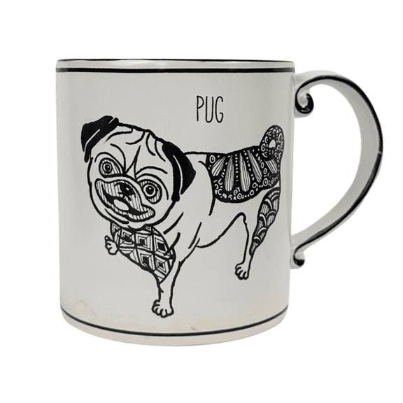 20oz Dog Lovers Mug, Dog Coffee Mug Funny Ceramic Tea Cup Novelty Gifts for Office and Home Women Girls Men (Pug)