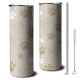 thumbnail image 1 of 20oz Dog Paw Footprint Skinny Tumblers Stainless Steel Tumbler with Lid and Straw,Vacuum Insulated Double Wall Travel Tumbler Cups with Cleaning Brush for Coffee,Tea, 1 of 6