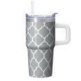 thumbnail image 1 of 20oz Double Wall Textured Handle Tumbler, Stainless Steel Insulated Travel Coffee Mug, Geometric Pattern Leak Proof Design, 1 of 5