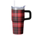 thumbnail image 1 of 20oz Double Wall Textured Tumbler with Geometric Handle, Stainless Steel Insulated Coffee Travel Mug, Leak Proof Lid Design, 1 of 5