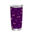 thumbnail image 1 of 20oz Double-Wall Vacuum Insulated Stainless Steel Tumbler with Straws Sports Mugs BPA-Free Little Butterfly and Rose, 1 of 7