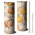 thumbnail image 1 of 20oz Fall Pumpkins and Birds Pattern Skinny Tumblers Stainless Steel Tumbler with Lid and Straw,Vacuum Insulated Double Wall Travel Tumbler Cups with Cleaning Brush for Coffee,Tea, 1 of 6