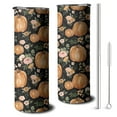 thumbnail image 1 of 20oz Fall Pumpkins and Flowers Pattern Skinny Tumblers Stainless Steel Tumbler with Lid and Straw,Vacuum Insulated Double Wall Travel Tumbler Cups with Cleaning Brush for Coffee,Tea, 1 of 6