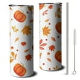 thumbnail image 1 of 20oz Fall Pumpkins and Leaves Pattern Skinny Tumblers Stainless Steel Tumbler with Lid and Straw,Vacuum Insulated Double Wall Travel Tumbler Cups with Cleaning Brush for Coffee,Tea, 1 of 6