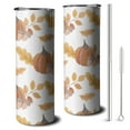 thumbnail image 1 of 20oz Fall Pumpkins Leaves Pattern Skinny Tumblers Stainless Steel Tumbler with Lid and Straw,Vacuum Insulated Double Wall Travel Tumbler Cups with Cleaning Brush for Coffee,Tea, 1 of 6