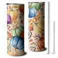 thumbnail image 1 of 20oz Fall Pumpkins Leaves Pattern Skinny Tumblers Stainless Steel Tumbler with Lid and Straw,Vacuum Insulated Double Wall Travel Tumbler Cups with Cleaning Brush for Coffee,Tea, 1 of 6