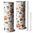 thumbnail image 1 of 20oz Fall Pumpkins Leaves Pattern Skinny Tumblers Stainless Steel Tumbler with Lid and Straw,Vacuum Insulated Double Wall Travel Tumbler Cups with Cleaning Brush for Coffee,Tea, 1 of 6