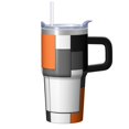 thumbnail image 1 of 20oz Geometric Textured Insulated Tumbler, Stainless Steel Double Wall Travel Coffee Mug with Handle Leak Proof Lid, 1 of 5