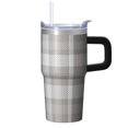 thumbnail image 1 of 20oz Geometric Textured Tumbler with Handle, Double Wall Insulated Stainless Steel Travel Mug, Leak Proof Lid Includes Straw, 1 of 5