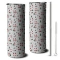 thumbnail image 1 of 20oz Gray Christmas Gnome and Tree Pattern Skinny Tumblers Stainless Steel Tumbler with Lid and Straw,Vacuum Insulated Double Wall Travel Tumbler Cups with Cleaning Brush for Coffee,Tea, 1 of 6