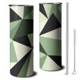 thumbnail image 1 of 20oz Green and Beige Modern Art Geometric Skinny Tumblers Stainless Steel Tumbler with Lid and Straw,Vacuum Insulated Double Wall Travel Tumbler Cups with Cleaning Brush for Coffee,Tea, 1 of 6