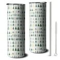 thumbnail image 1 of 20oz Green Christmas Tree Pattern Skinny Tumblers Stainless Steel Tumbler with Lid and Straw,Vacuum Insulated Double Wall Travel Tumbler Cups with Cleaning Brush for Coffee,Tea, 1 of 6