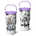 thumbnail image 1 of 20oz Halloween Nightmare Before Stainless Steel Tumbler with Lid and Straw,Spill Proof Christmas Jack Skeleton Travel Cup Double Wall Vacuum Insulated Coffee Mug with Top Handle Light-purple, 1 of 1