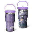 thumbnail image 1 of 20oz Halloween Nightmare Before Stainless Steel Tumbler with Lid and Straw,Spill Proof Christmas Jack Skeleton Travel Cup Double Wall Vacuum Insulated Coffee Mug with Top Handle Light-purple, 1 of 1