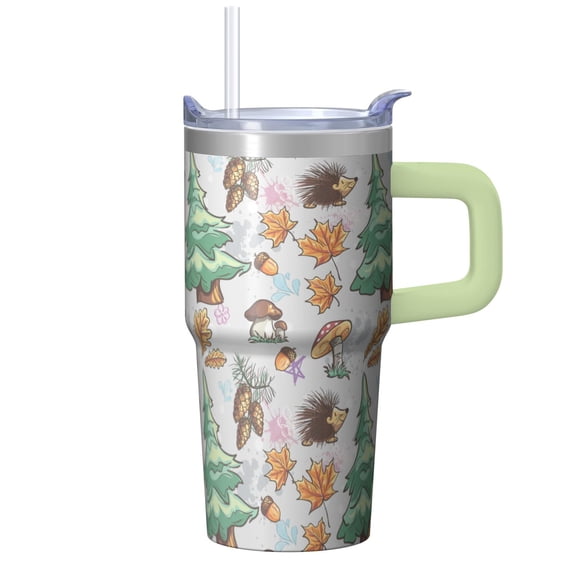 20oz Hedgehog Stainless Steel Tumbler with Handle and Straw Insulated Coffee Mug Travel Cup with Lid and Straw BPA Free Material Safe for Daily Consumption Gift for Women Men