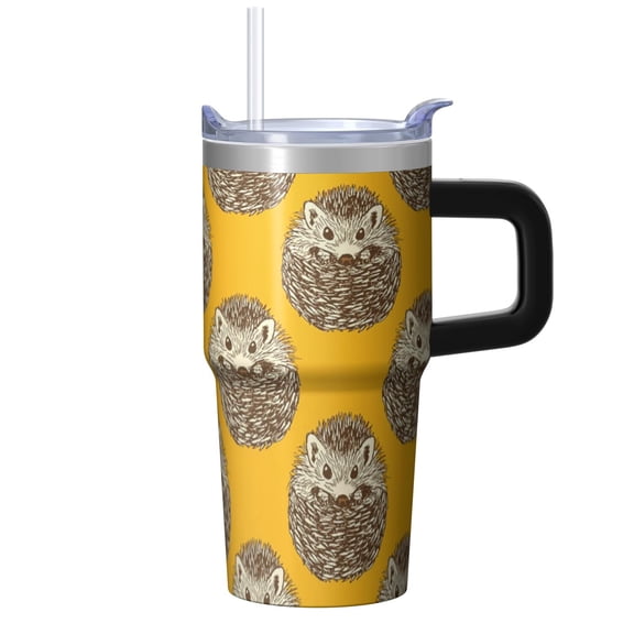 20oz Hedgehog Stainless Steel Tumbler with Handle and Straw Insulated Cup Travel Coffee Mug with Lid and Straw Durable Build for Long Term Use Gift for Women Men Tumbler Fans
