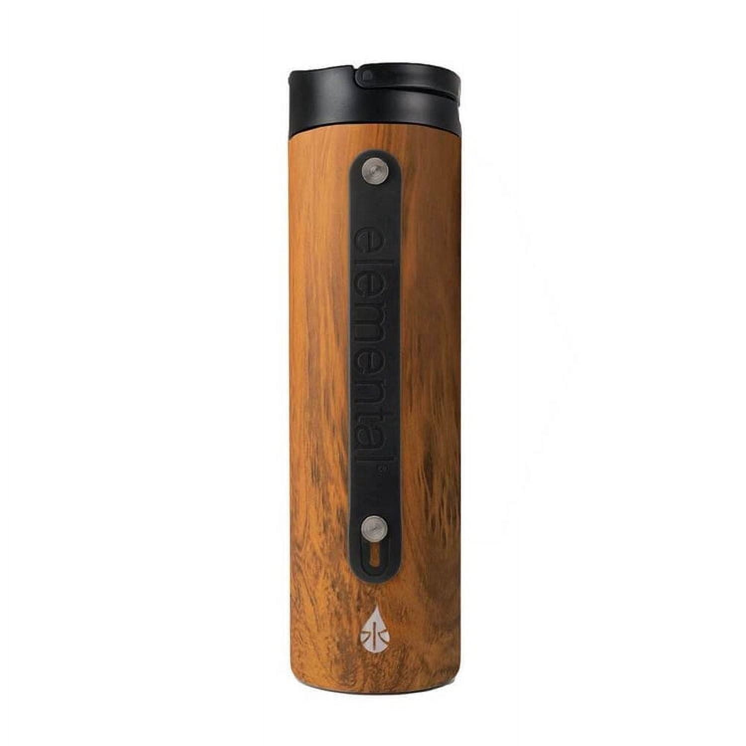 Teak Wood 20oz Triple Wall Insulated Stainless Steel Water Bottle