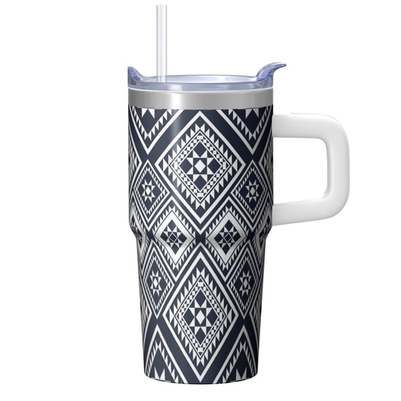 20oz Insulated Coffee Tumbler with Lid & Straw - Stainless Steel Double Wall Vacuum Travel Mug, Leakproof Thermal Cup for Hot/Cold Beverages, Bohemian