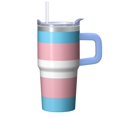 thumbnail image 1 of 20oz Insulated Double Wall Tumbler with Handle and Straw, Geometric Stainless Steel Travel Coffee Mug Leak-Proof Lid, 1 of 5