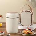 thumbnail image 1 of 20oz Insulated Food Jar with Foldable Spoon - Stainless Steel Thermos for Hot Soup, Leak Proof Lunch Container, Wide Mouth Thermos for Office, Commute, Hiking, Travel, Outdoors, 1 of 7