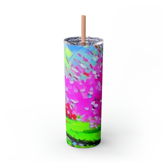 20oz Insulated Maars Skinny Tumbler with Straw Stainless Steel BPA Free